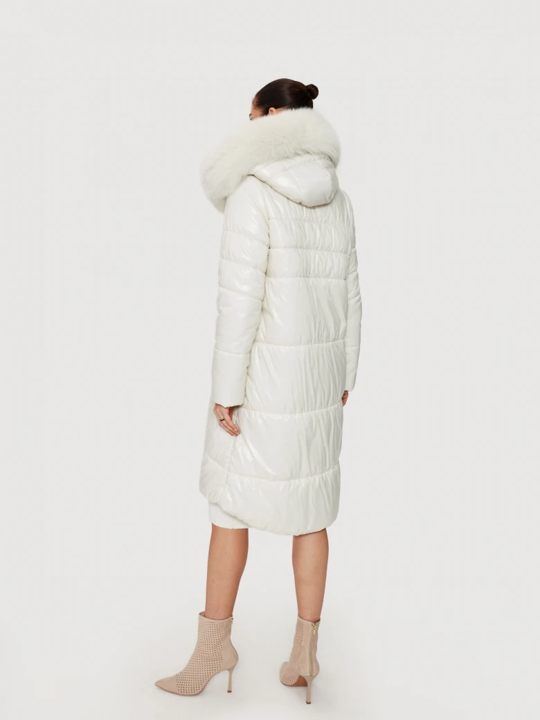 White hooded coat