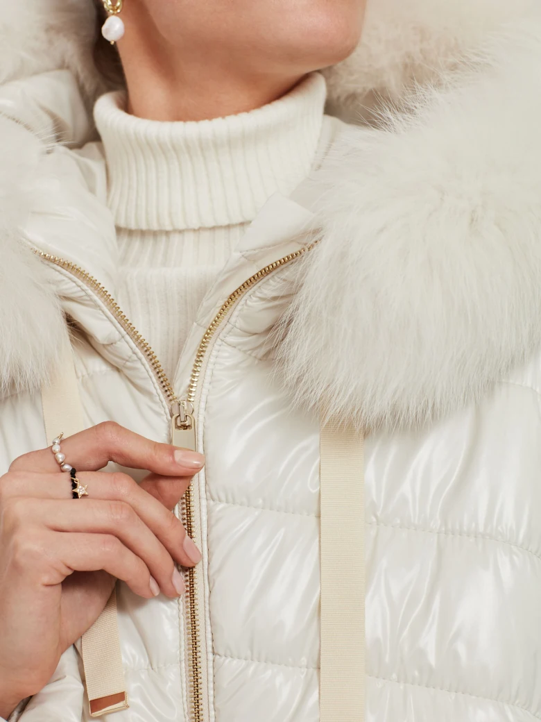 White hooded coat