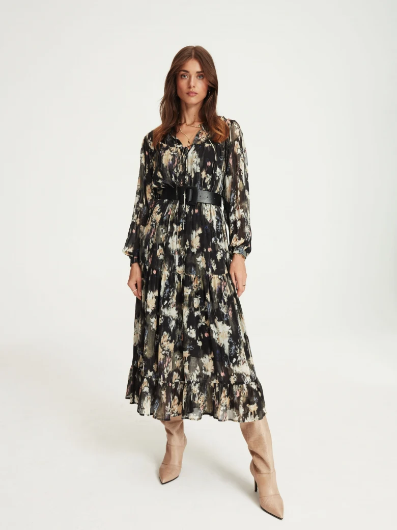 Midi dress with floral pattern