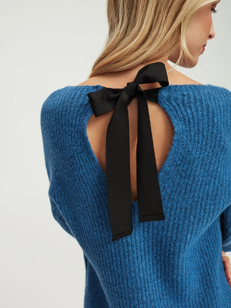 Knitted dress in sea color
