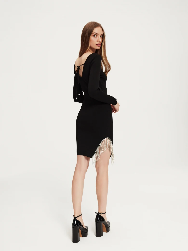Fitted black knit dress