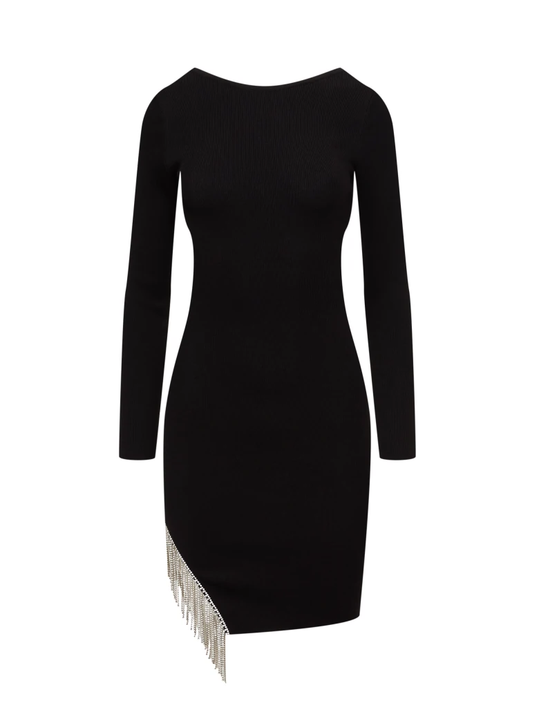 Fitted black knit dress