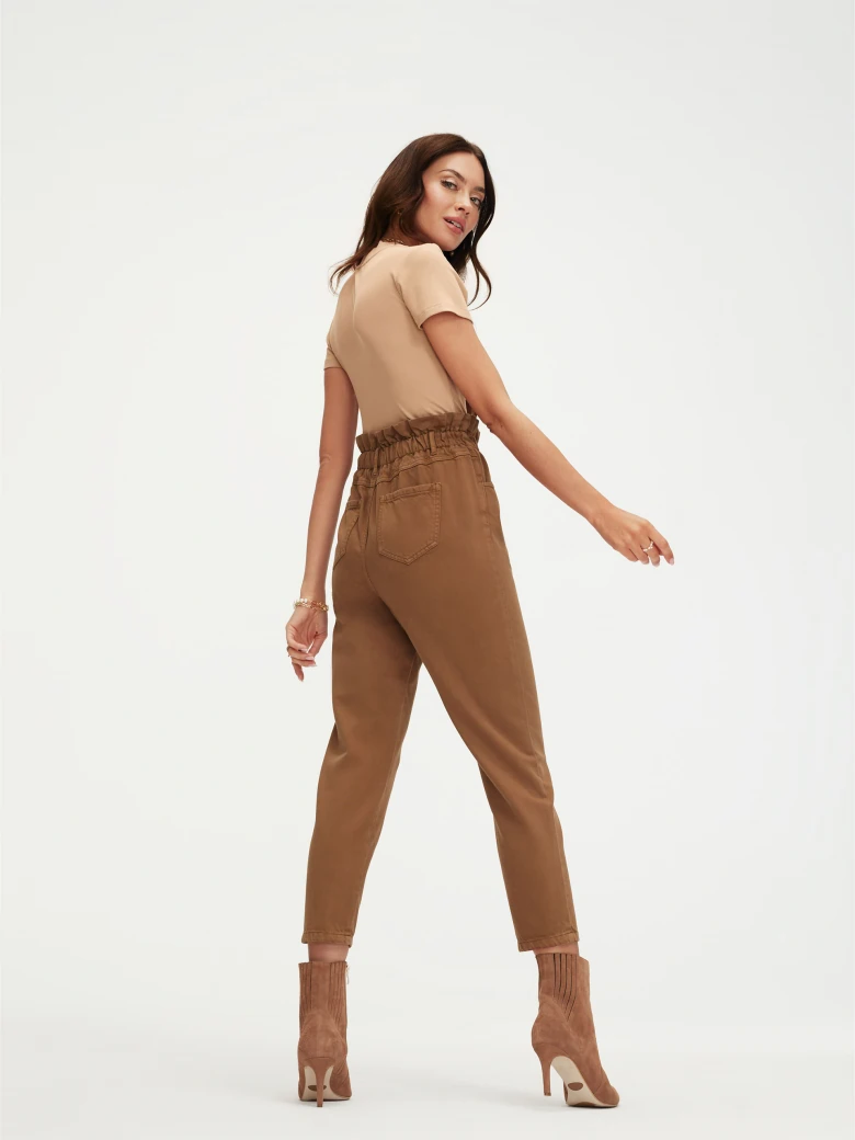 Brown paperbag pants