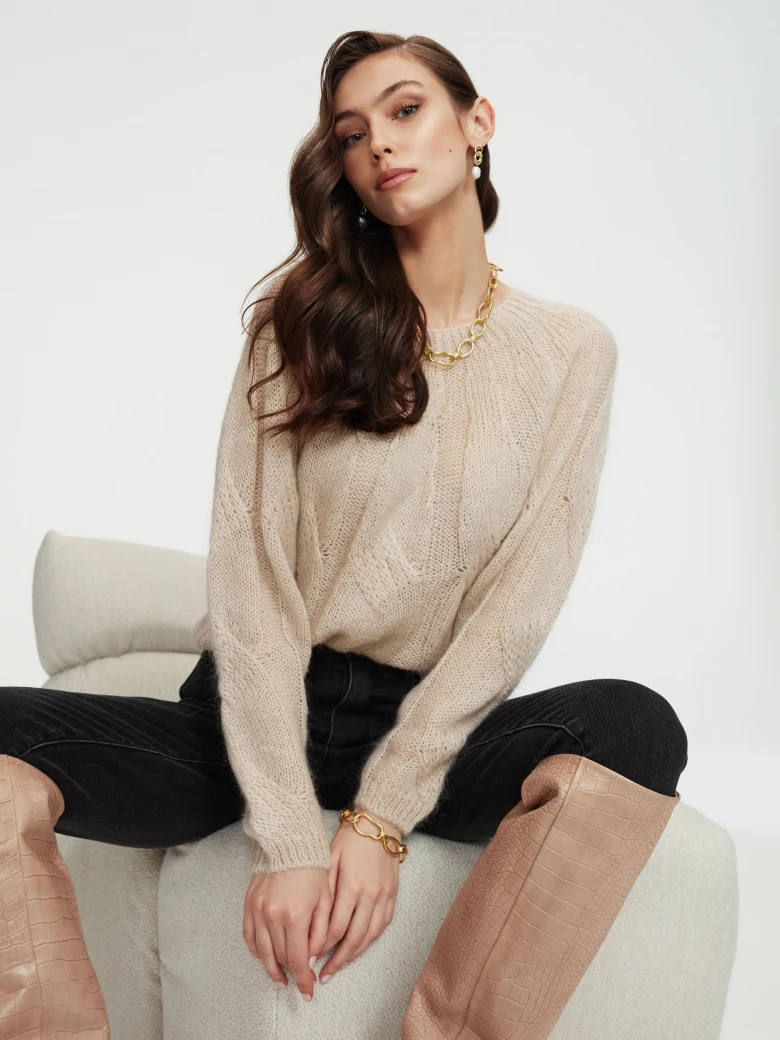 Mohair sweater in beige