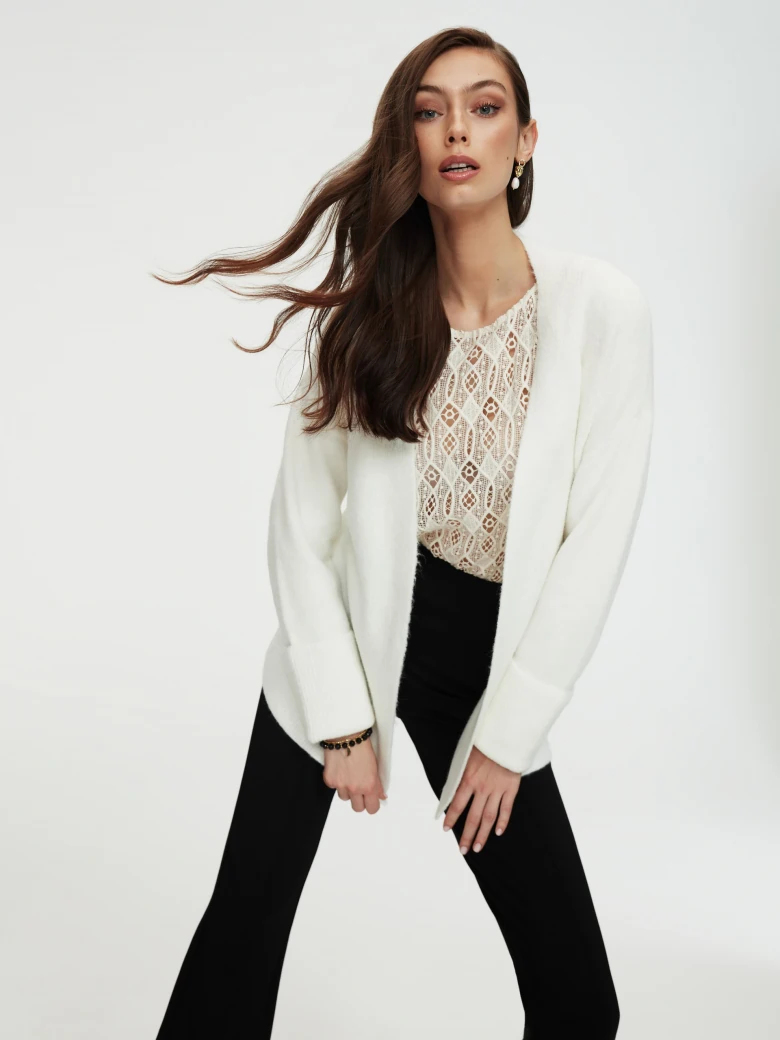 White wool sweater