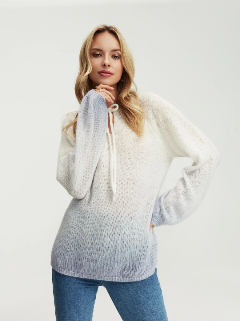 Loose sweater with mohair