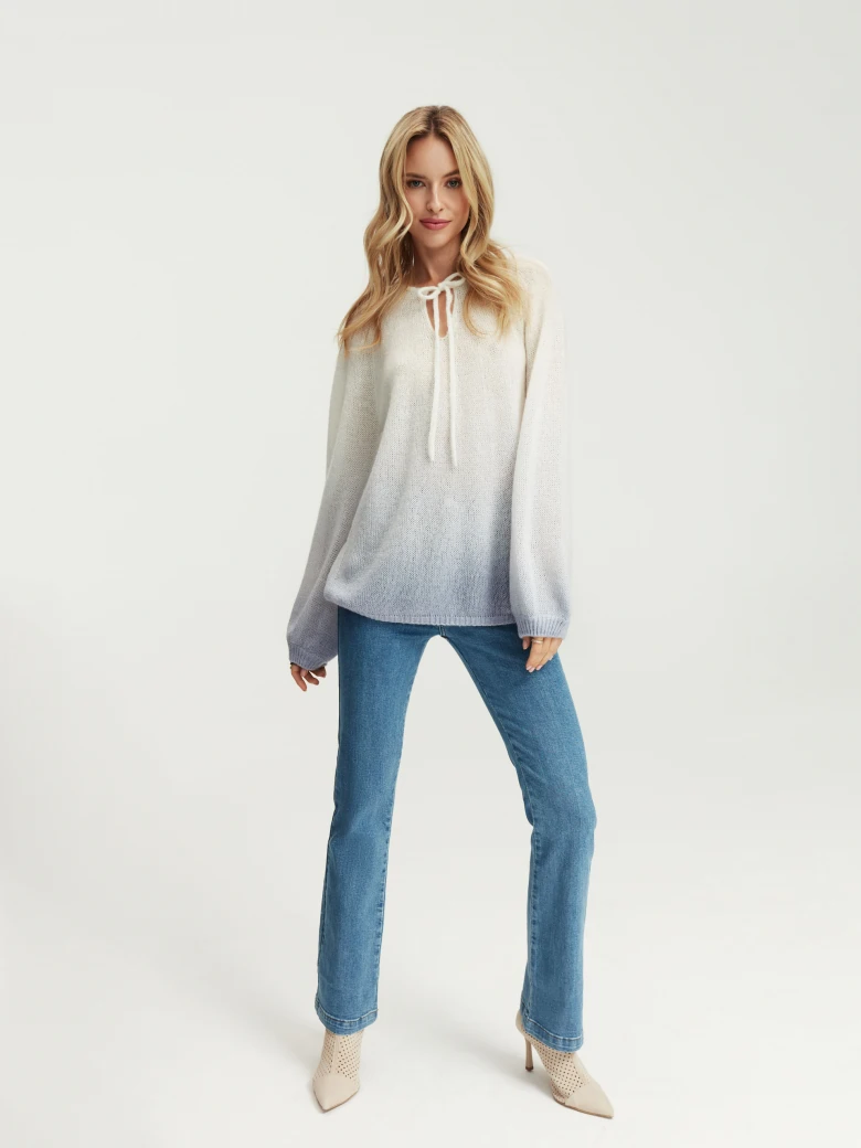 Loose sweater with mohair