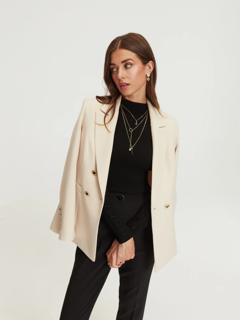 Black sweater with half turtleneck