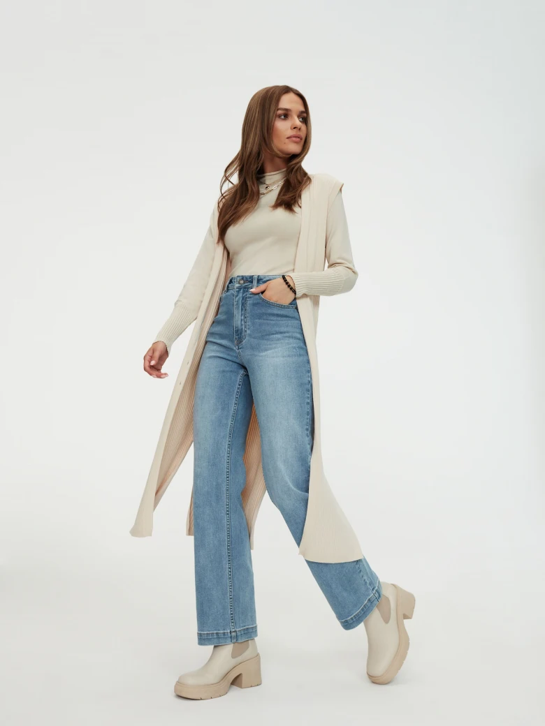 Long beige vest