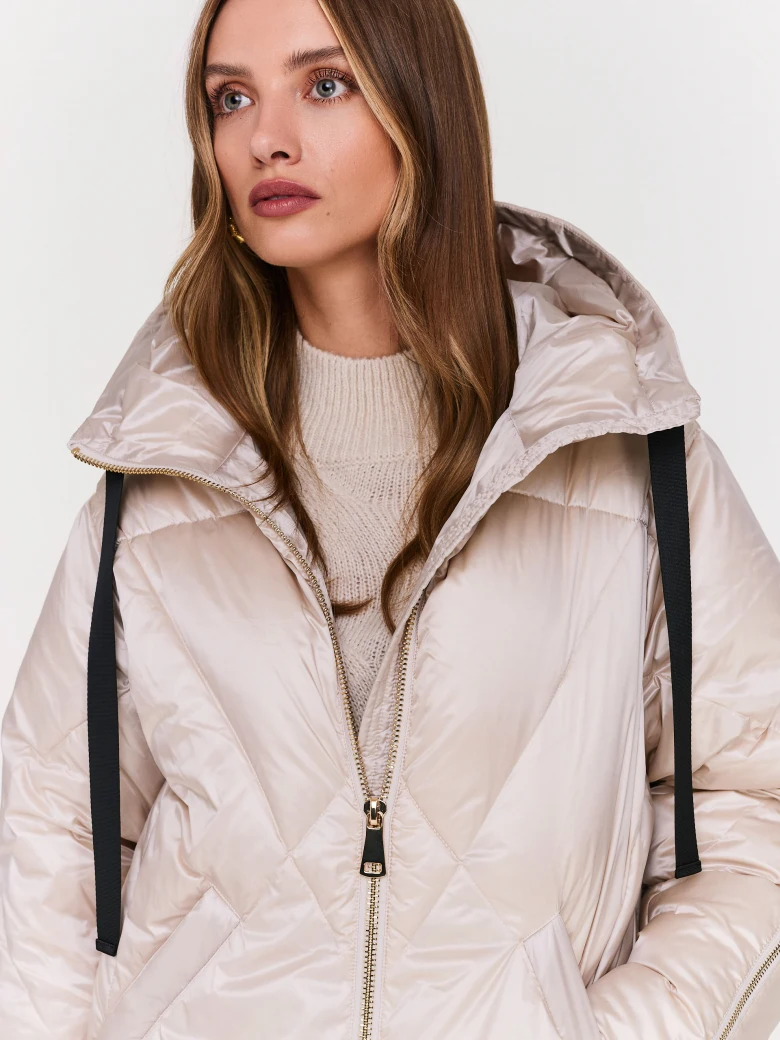 Beige oversize down jacket
