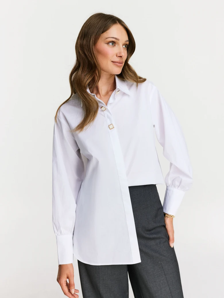 White shirt with decorative buttons