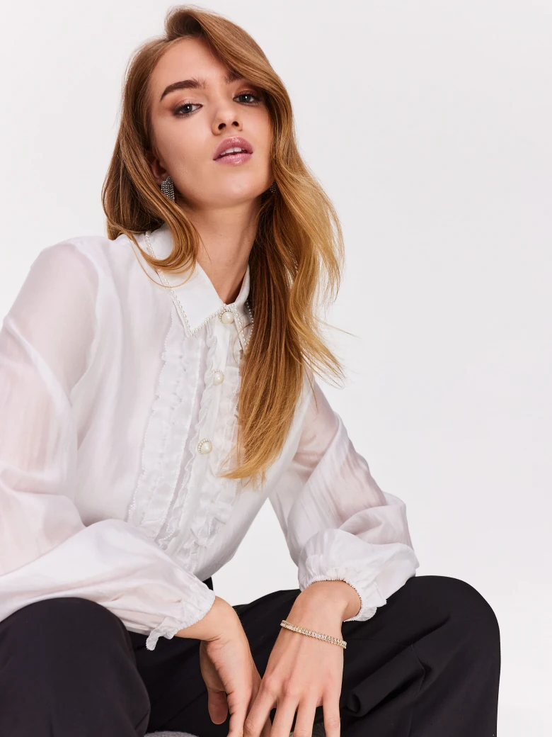 White shirt with jabot