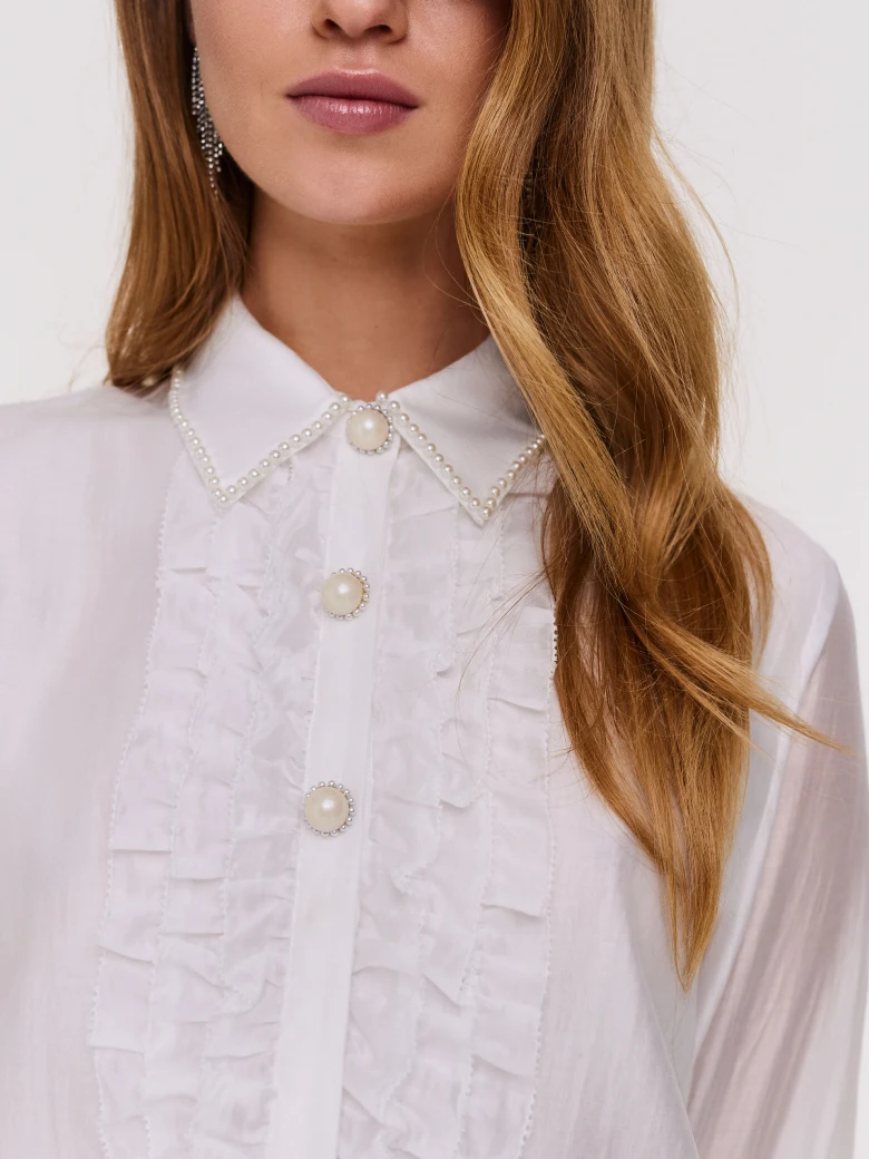 White shirt with jabot