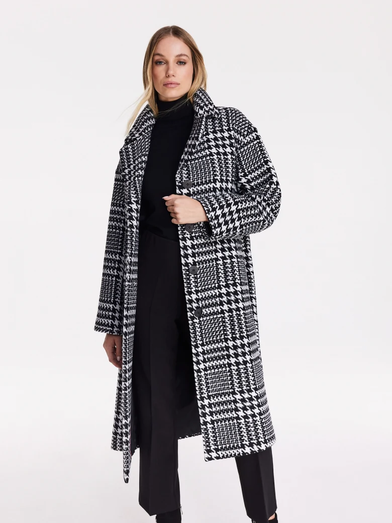 Wool coat in pepit