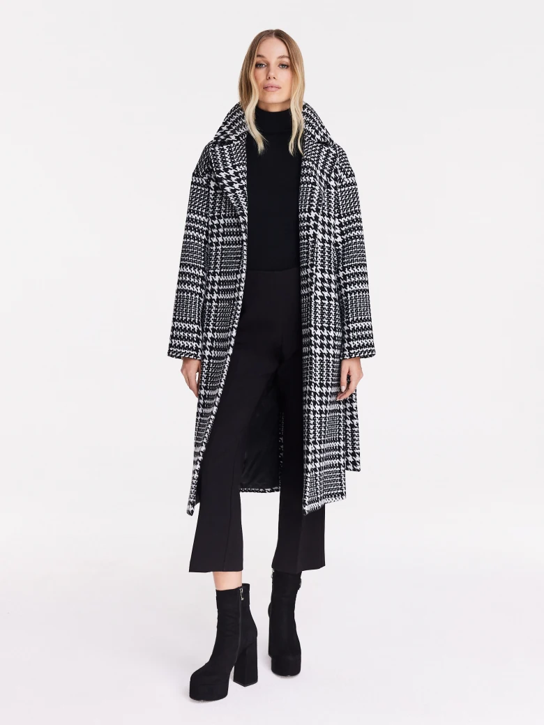 Wool coat in pepit