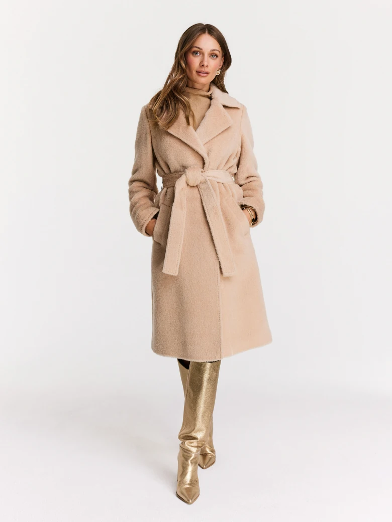 Beige tied coat