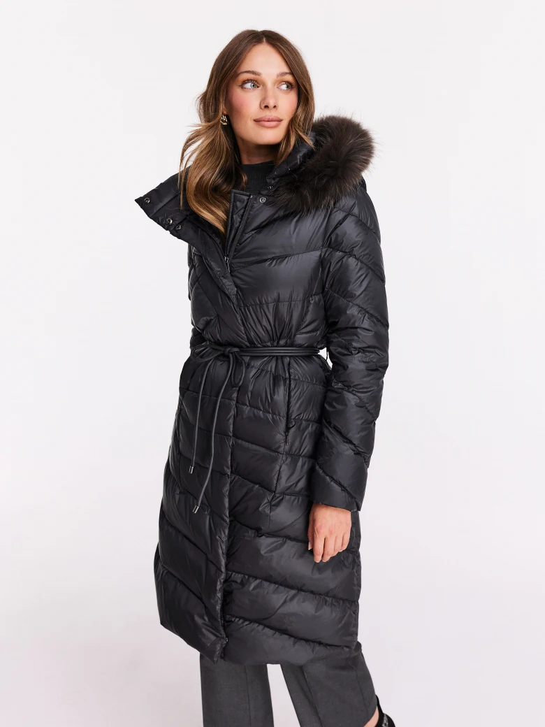 Graphite hooded coat