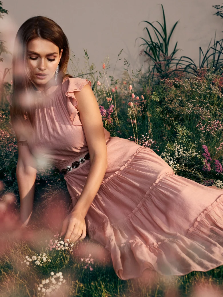 Light pink dress with ruffles