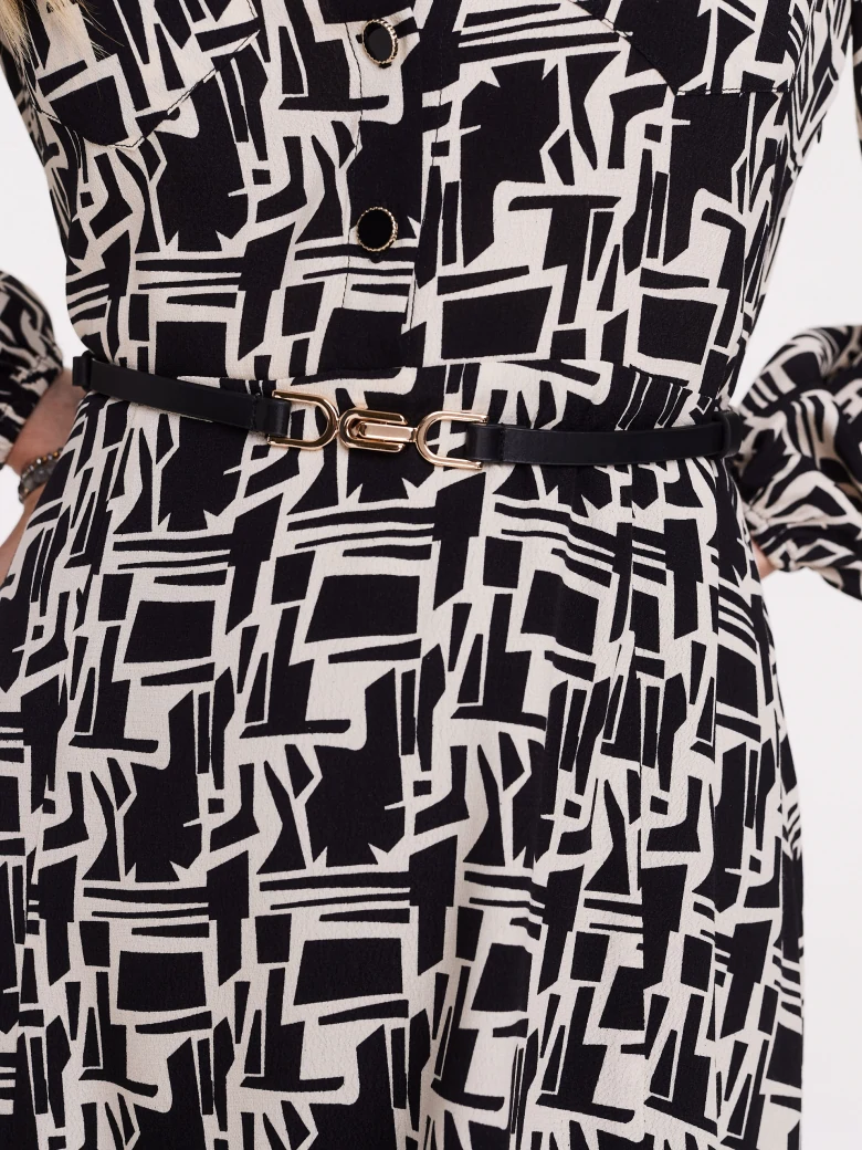 Geometric pattern viscose dress