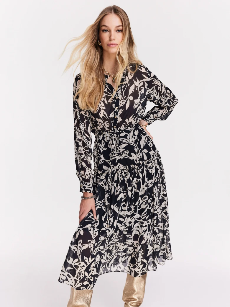 Midi length viscose shimmer dress