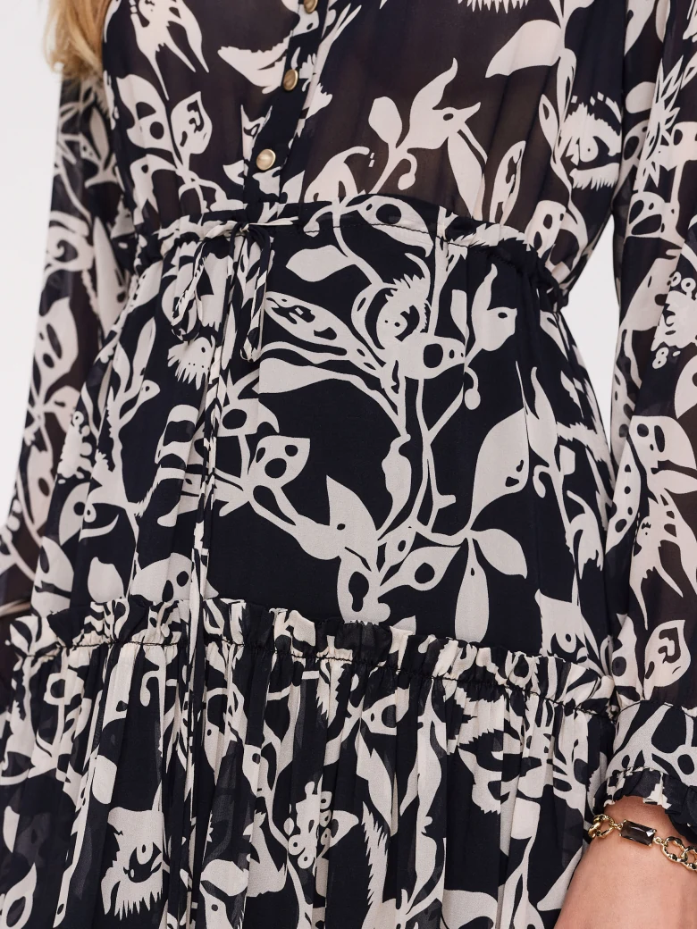 Midi length viscose shimmer dress