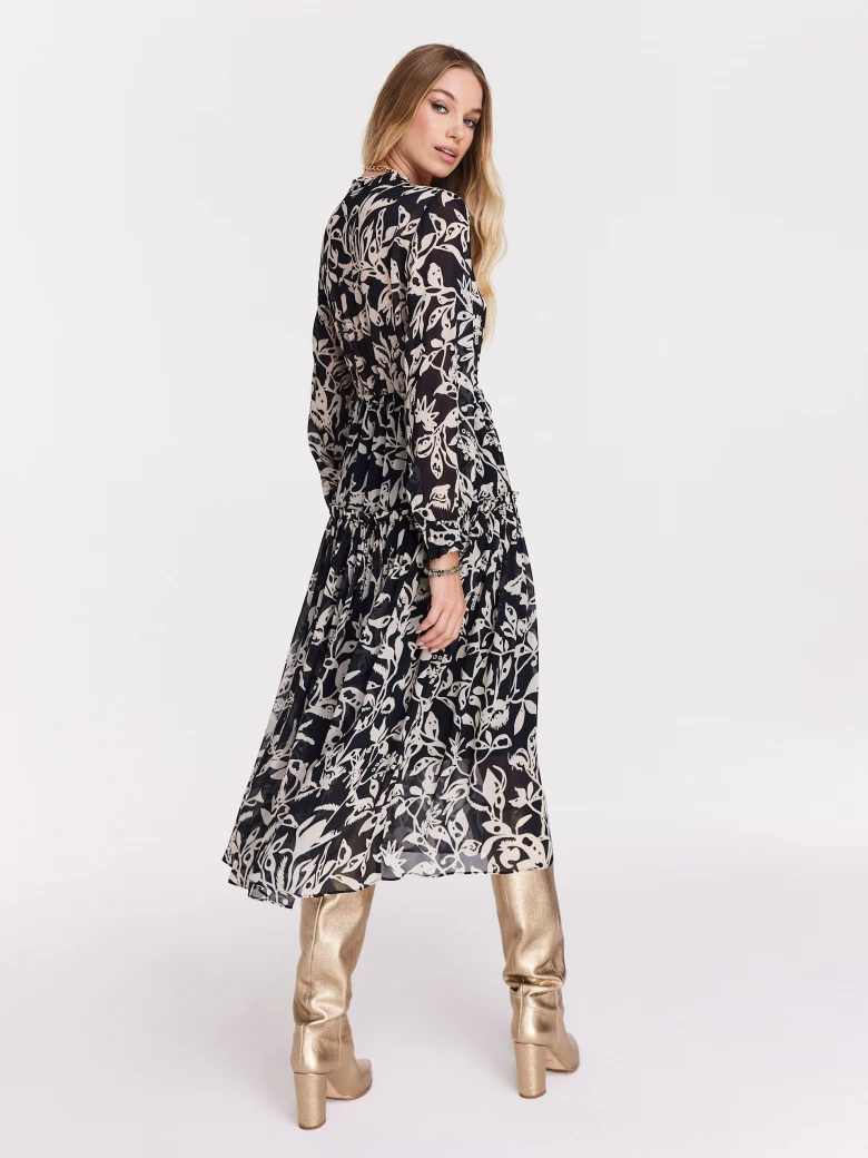 Midi length viscose shimmer dress