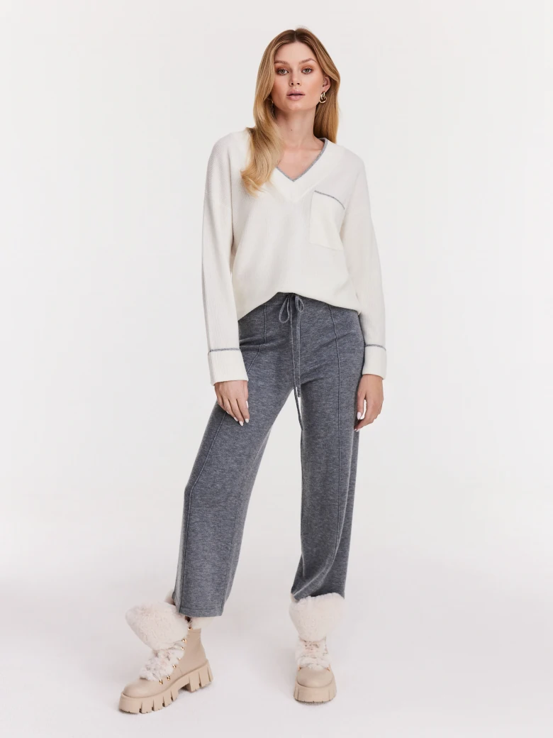 Merino wool blend culotte pants