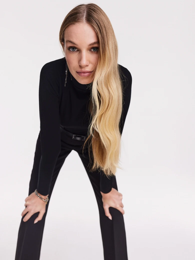 Black turtleneck sweater