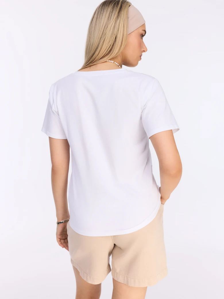 White blouse with a V-neck