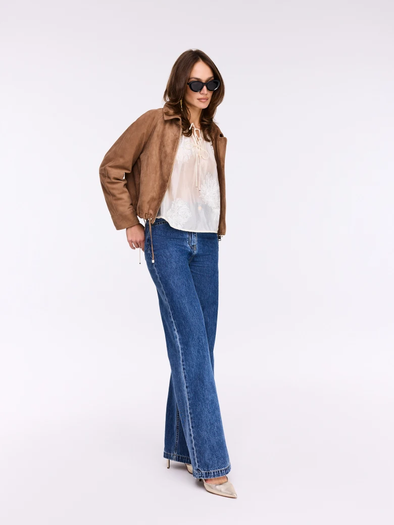 Haftowana koszula w kolorze écru