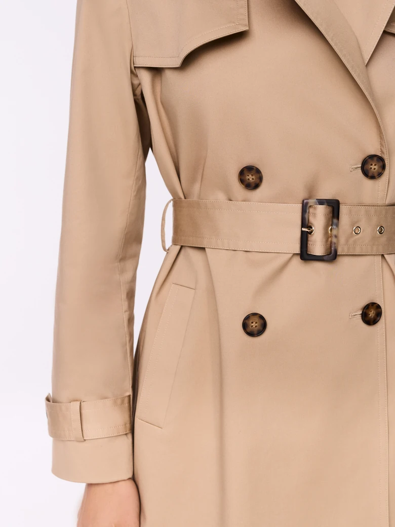 Short beige trench coat