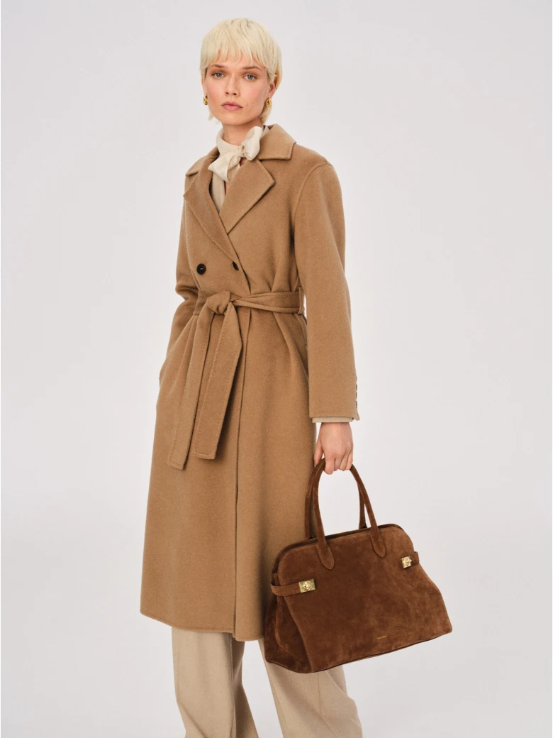 Caramel double-faced cashmere coat