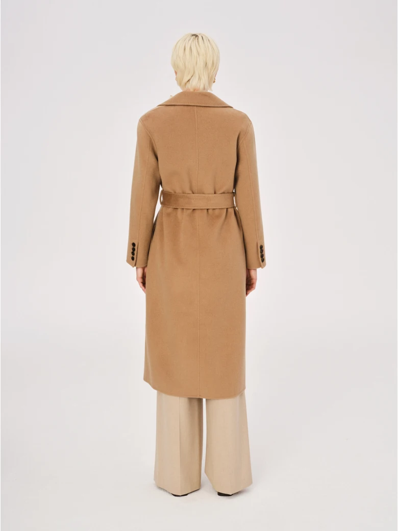 Caramel double-faced cashmere coat