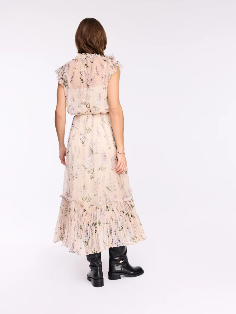 Long beige dress with flowers