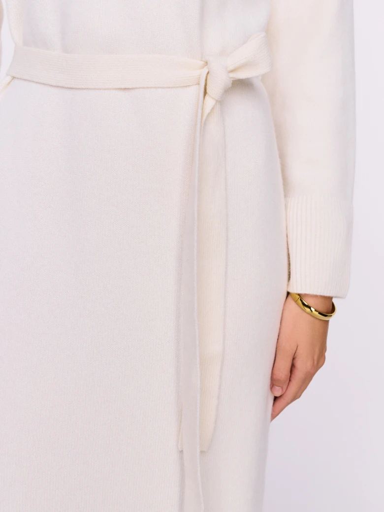 Cream wool and cashmere dress