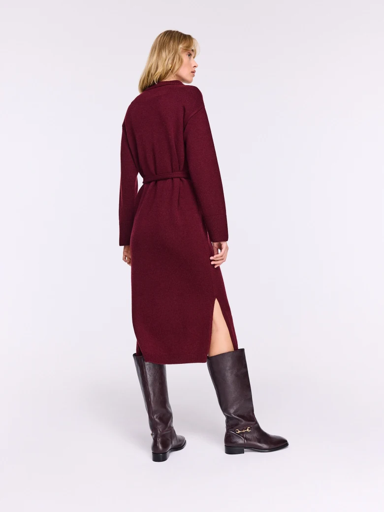 Burgundy wool and cashmere dress