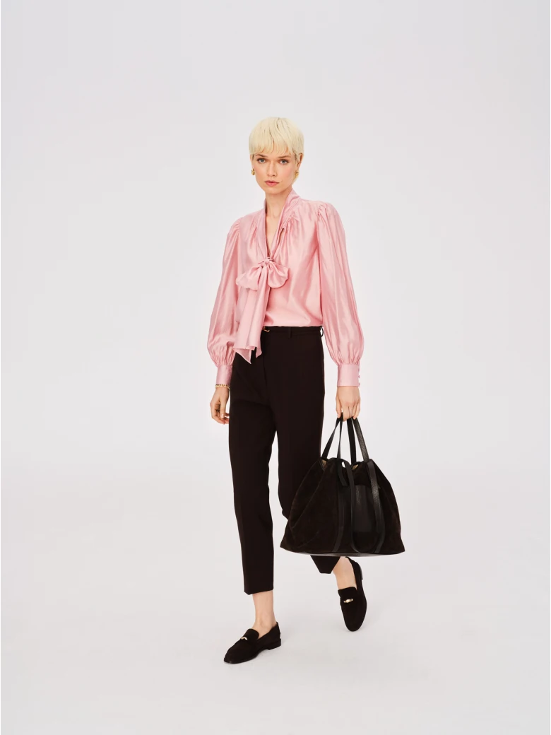 Elegant cigarette pants in chocolate brown