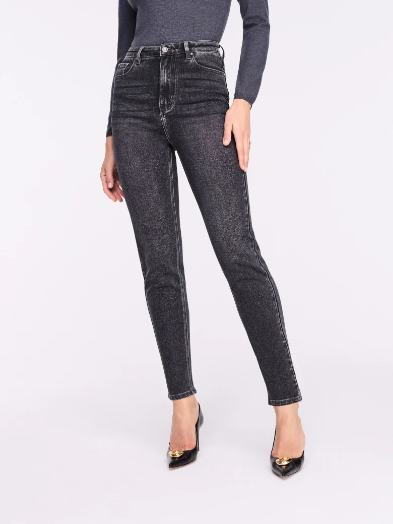 Dark gray fitted jeans