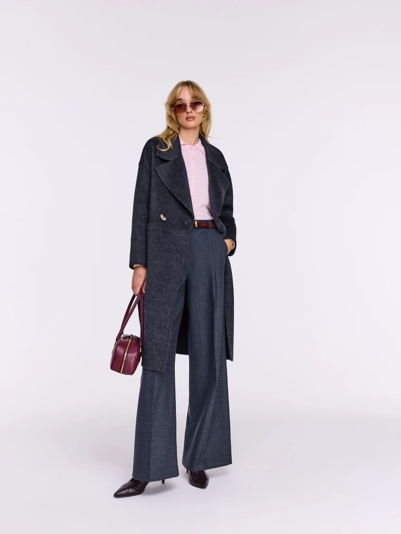 Elegant dark gray pants with wool