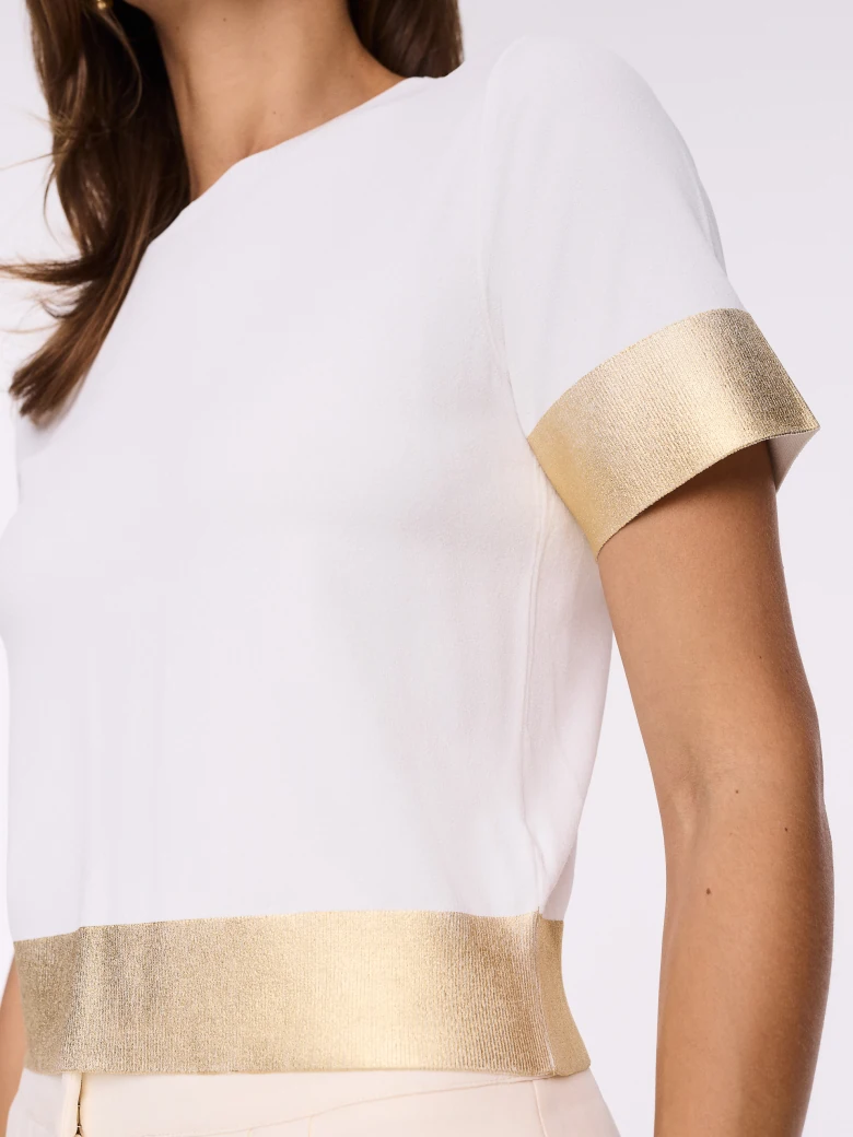Cream sweater with gold details