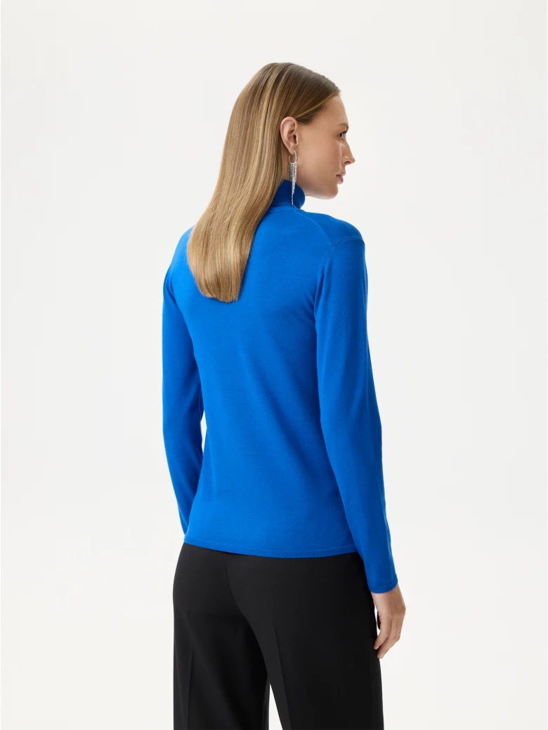 Cornflower blue turtleneck sweater