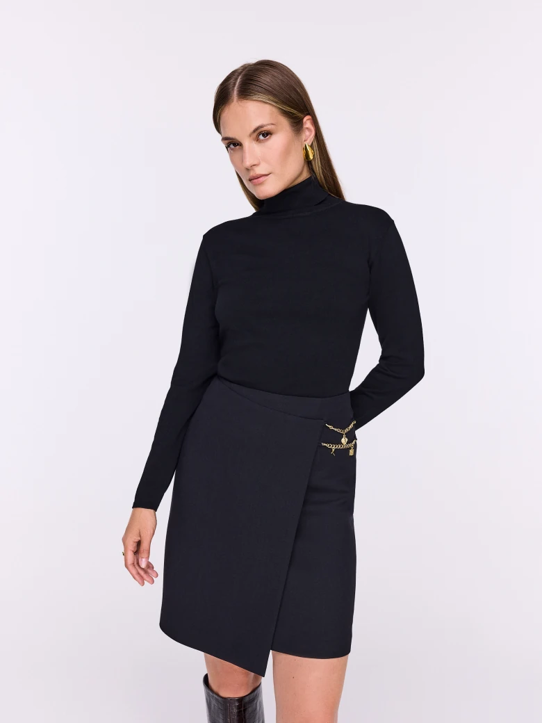 Black turtleneck sweater