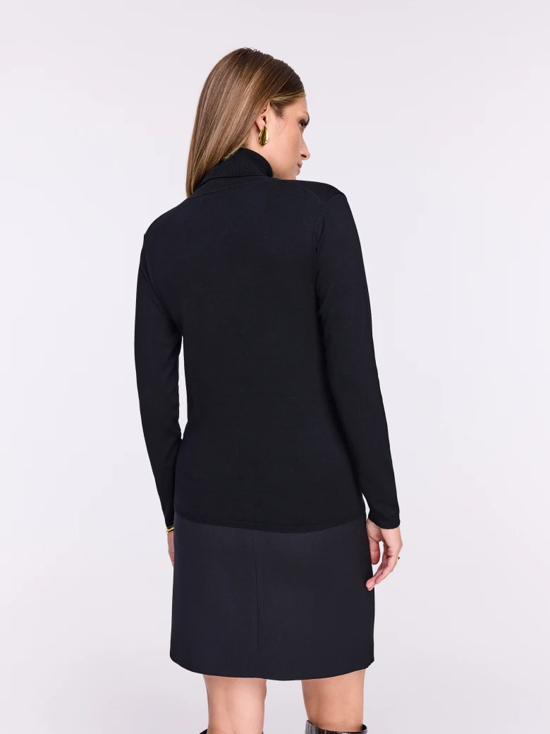 Black turtleneck sweater