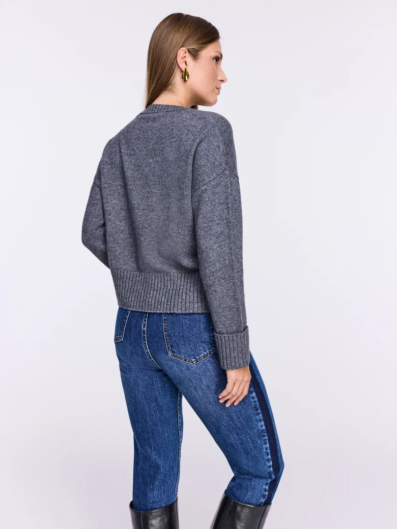 Gray sweater with wool and cashmere
