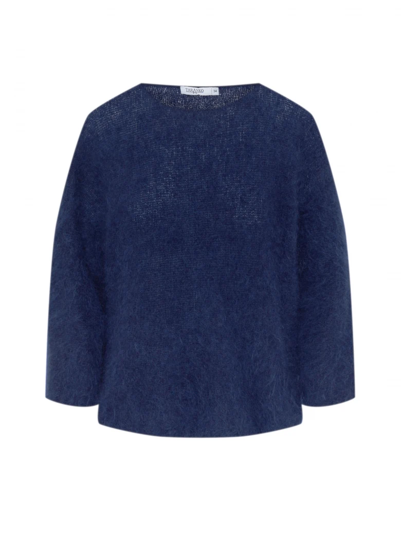 Navy blue sweater with mohair