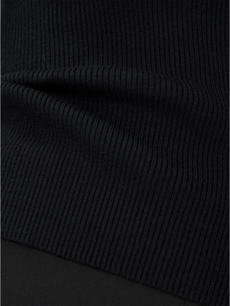 Fitted black ribbed knit sweater