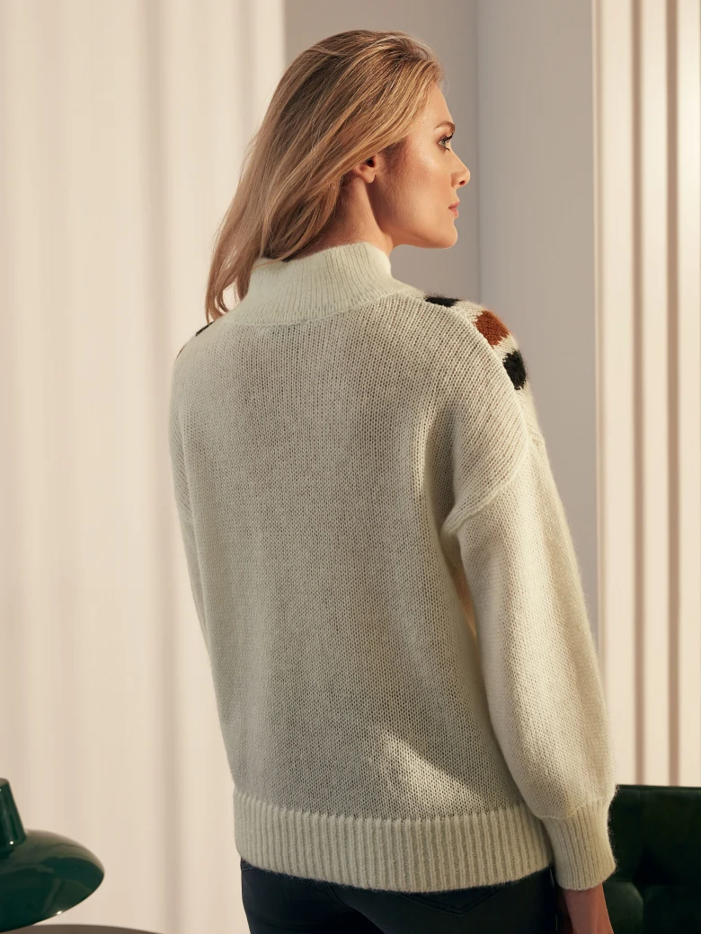OVERSIZED SWEATER WITH HALF TURTLENECK