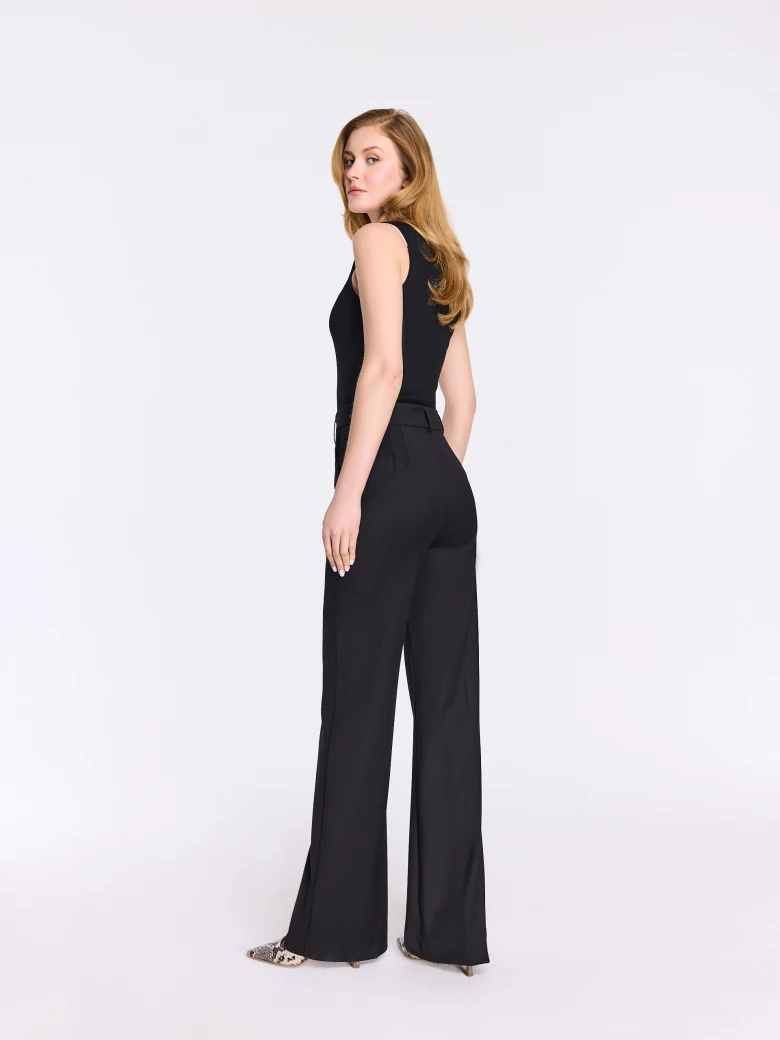 Black elegant wide-leg pants
