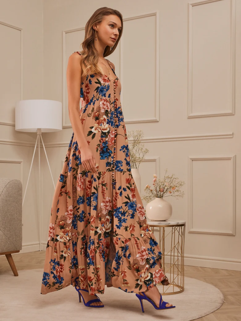 FLORAL PATTERN MAXI DRESS