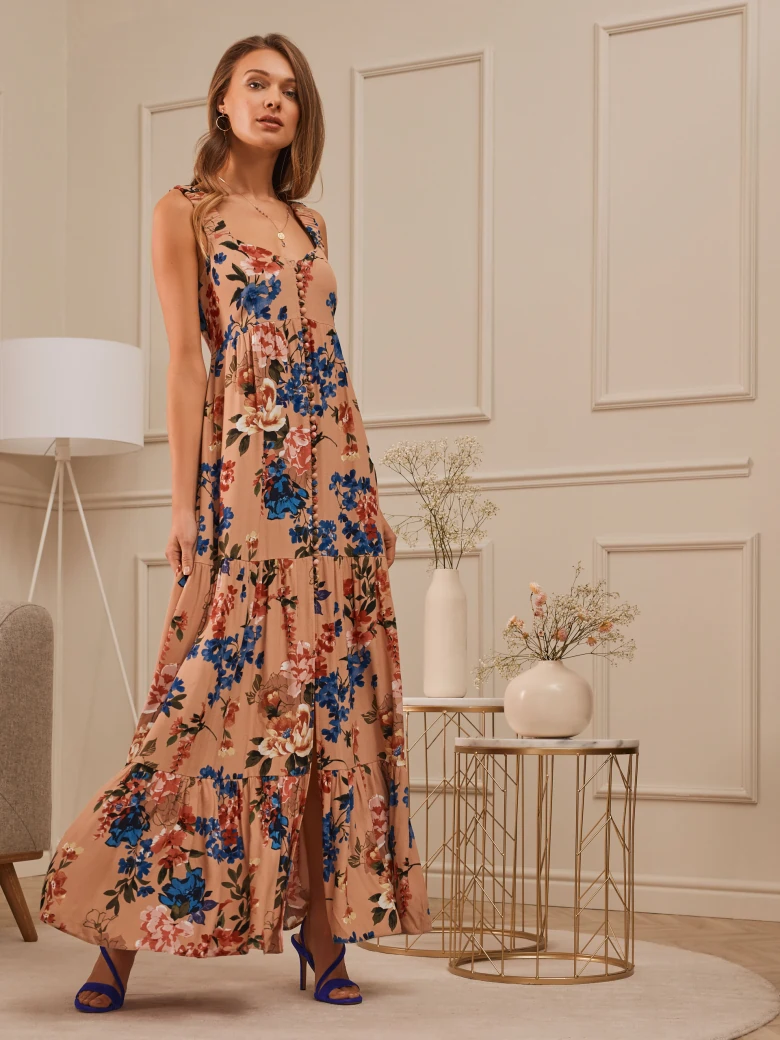 FLORAL PATTERN MAXI DRESS
